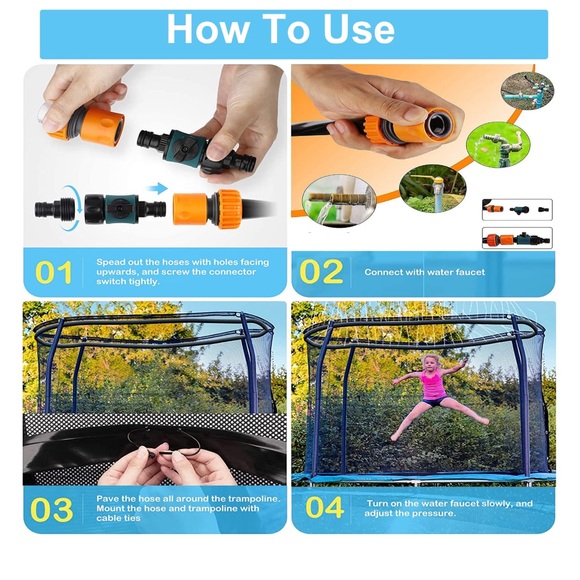 Trampoline Outdoor 39.4’ Summer Yard Multipurpose Sprinkler NWT - Picture 10 of 12